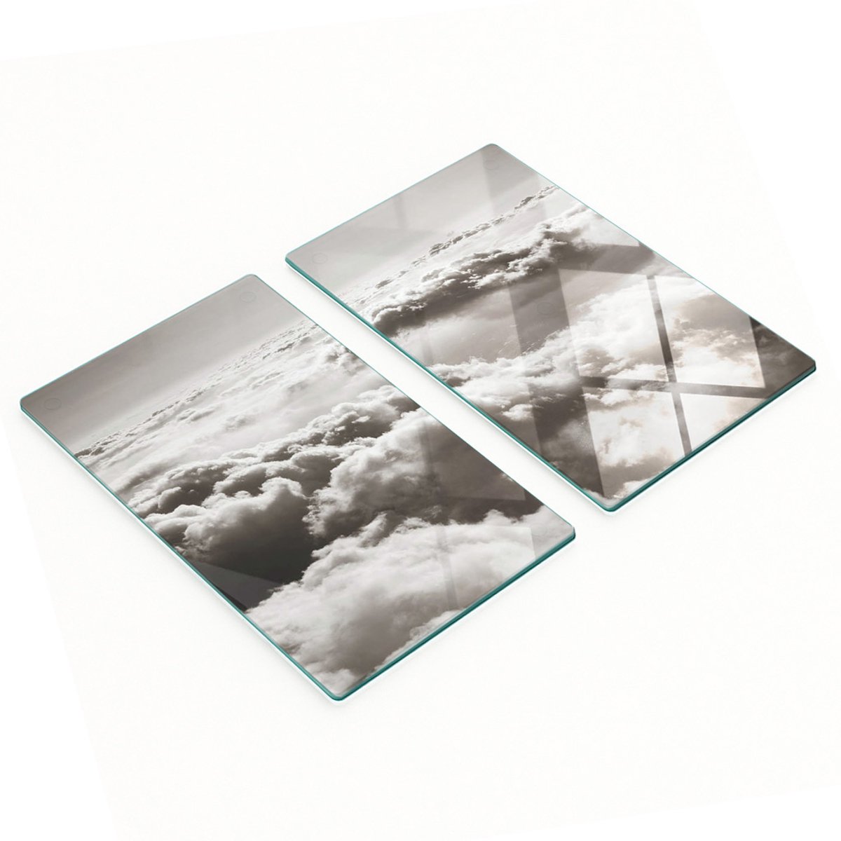 Decoratieve glazen snijplanken met wolkmotief, 2x30x52 cm
