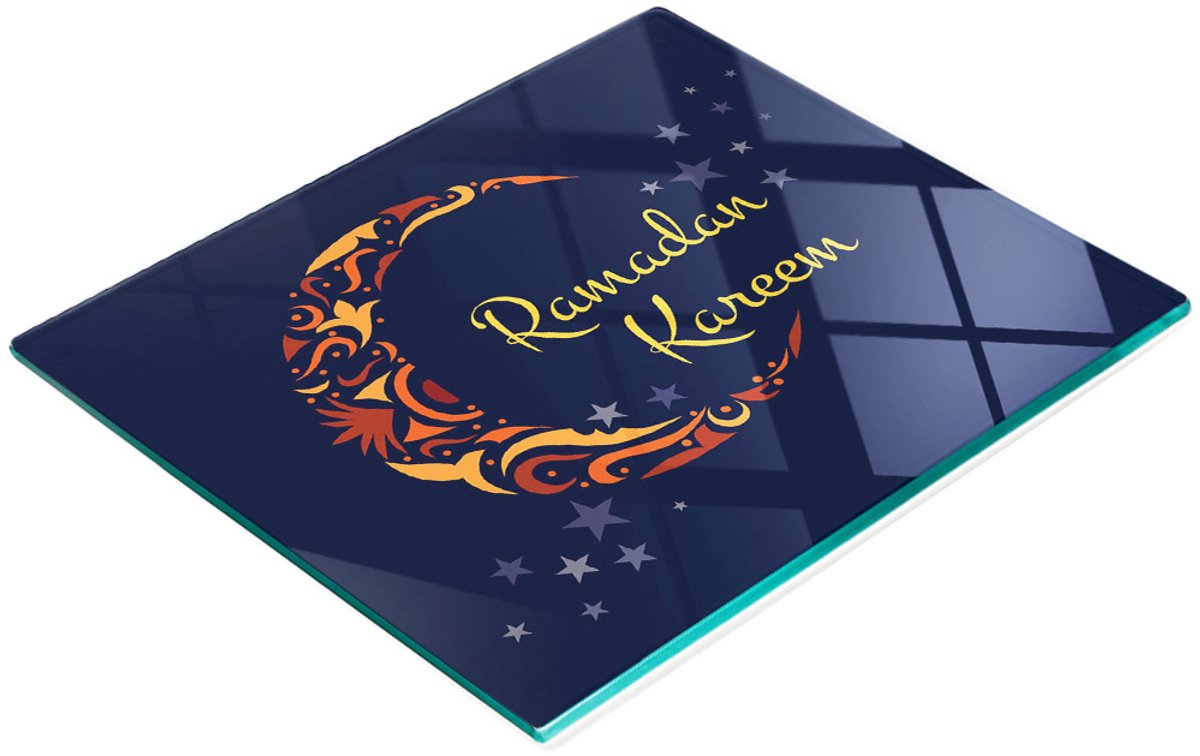 Ramadan Kareem Multifunctionele Decoratieve Glazen Keukenplank 60x52 cm