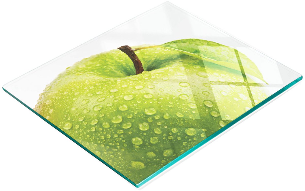 Gehard multifunctioneel decoratief bord van glas, appelgroen, 60x52 cm