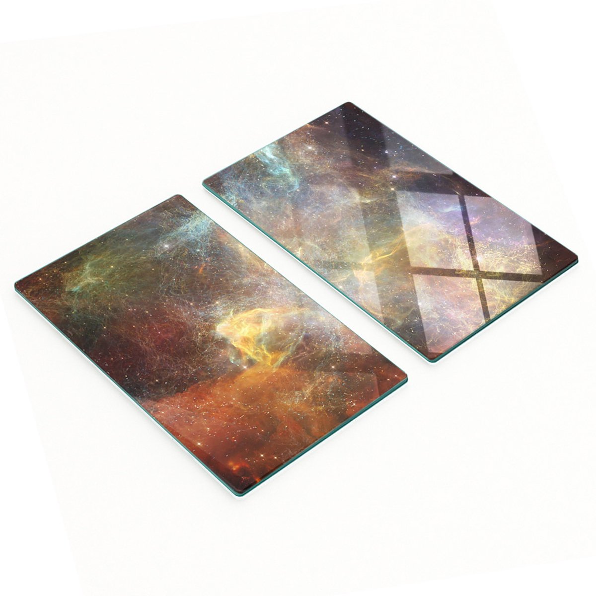 Set van gehard glazen snijplanken met een kosmospatroon, 2x30x52 cm