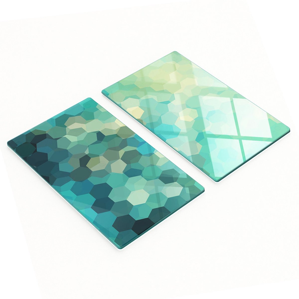 Decoratieve glazen snij- en serveerplanken, abstract ontwerp, 2x30x52 cm