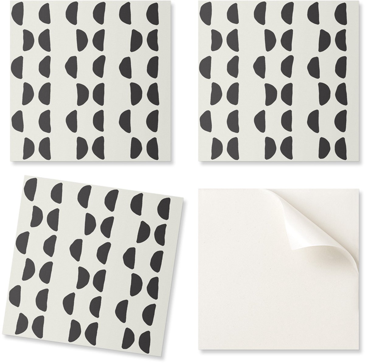 Set PVC-tegels met een decoratief abstract halvemaanpatroon voor de keuken of badkamer, 20x20x20 cm