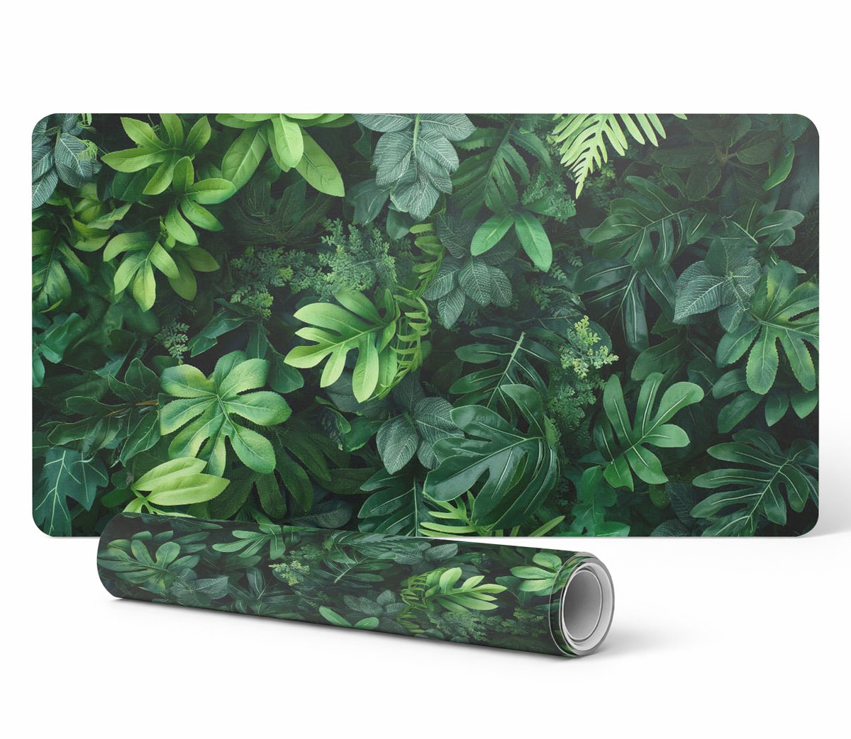 Antislip muis- en toetsenbordmat met tropische bladeren, 90x45 cm