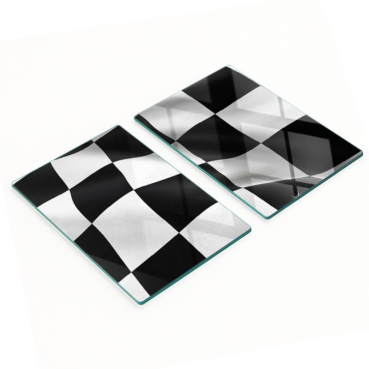 Keukenplanken van gehard glas met racevlagafbeeldingen, 2x40x52 cm