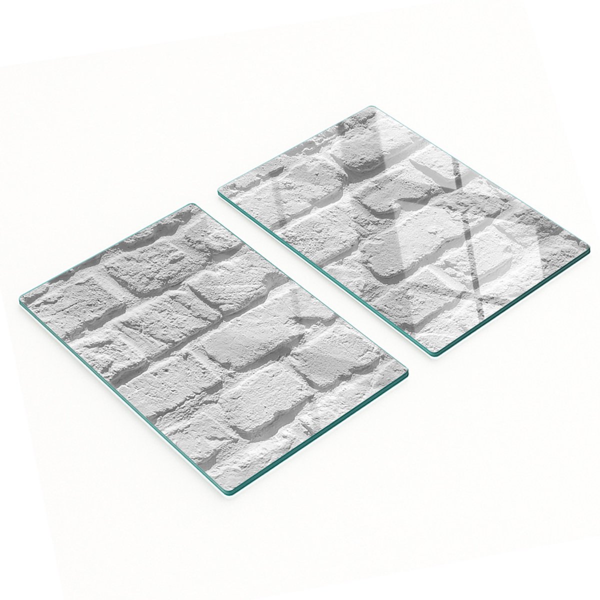 Decoratieve snijplanken van gehard glas met bakstenen muurmotief, 2x40x52 cm