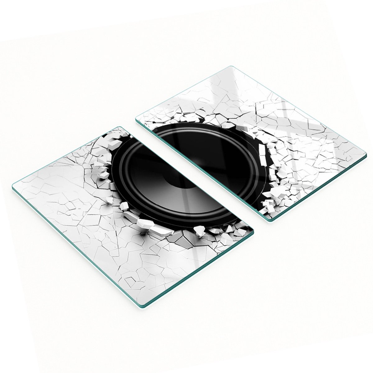 Multifunctionele decoratieve glazen borden met printluidspreker 2x40x52 cm