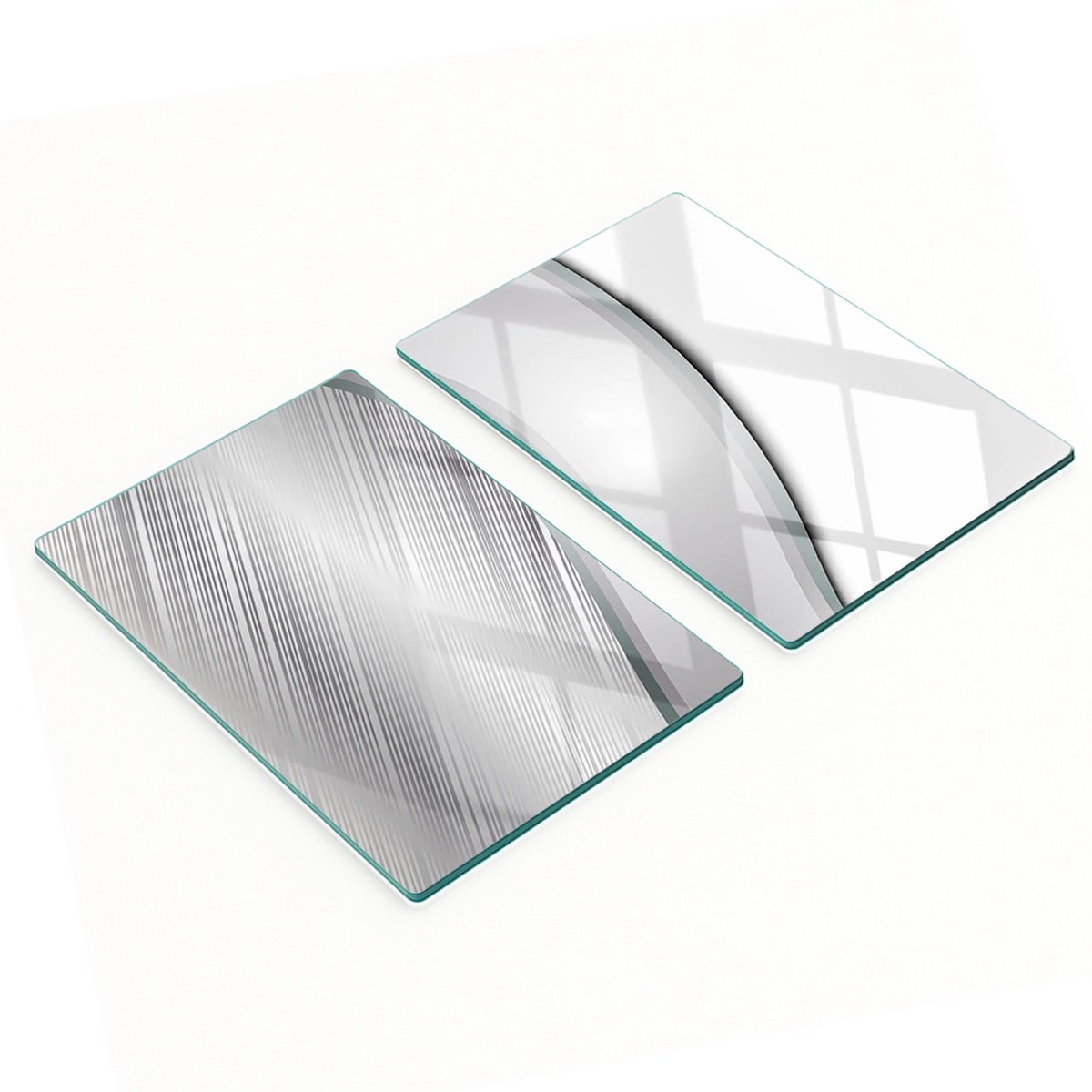 Multifunctionele decoratieve glazen keukenplanken met textuur, 2x40x52 cm