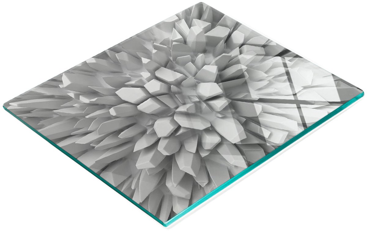 Decoratieve snijplank van gehard glas met 3D-afbeeldingen, 60x52 cm