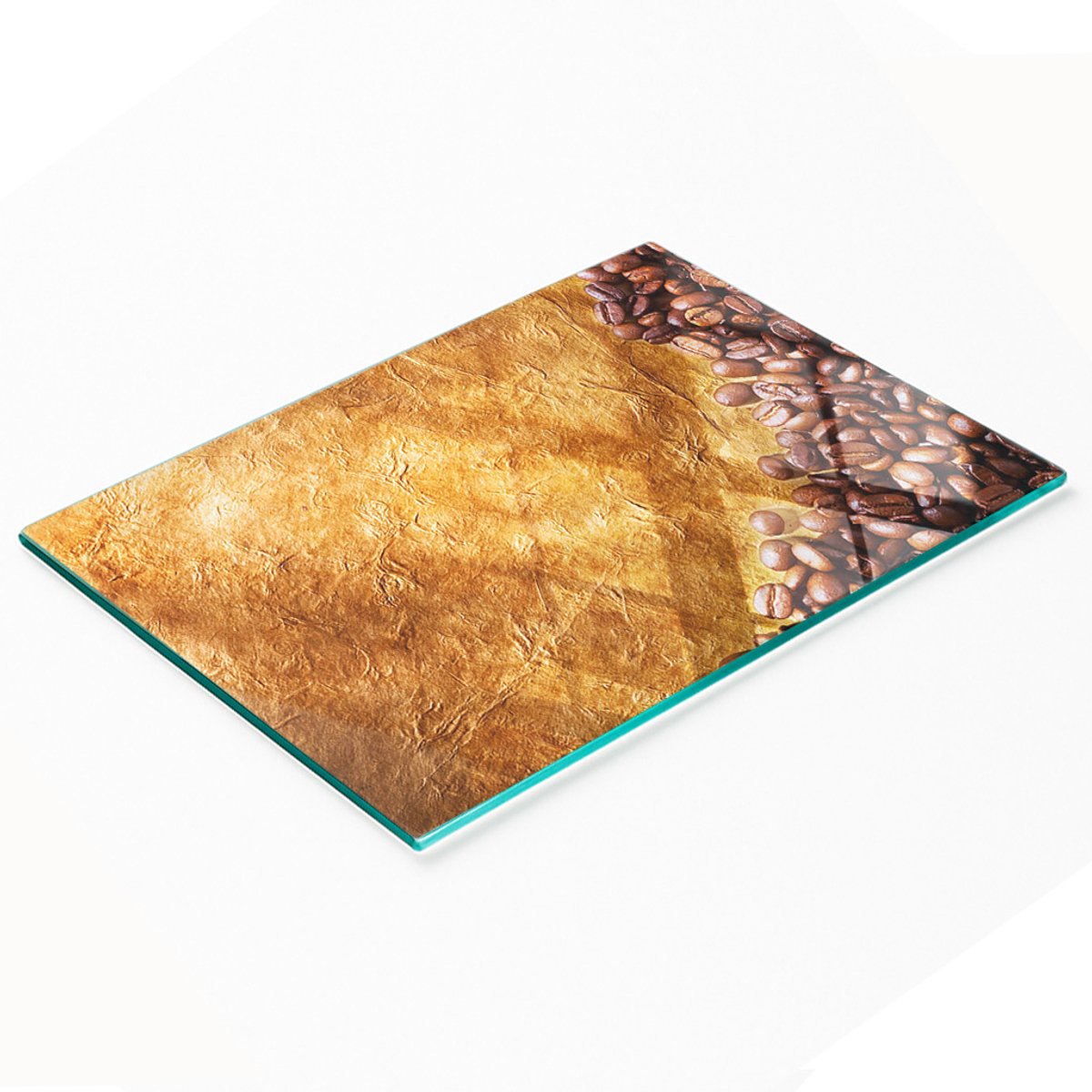 Duurzame en stijlvolle glazen snijplank met koffieboonpatroon 80x52 cm