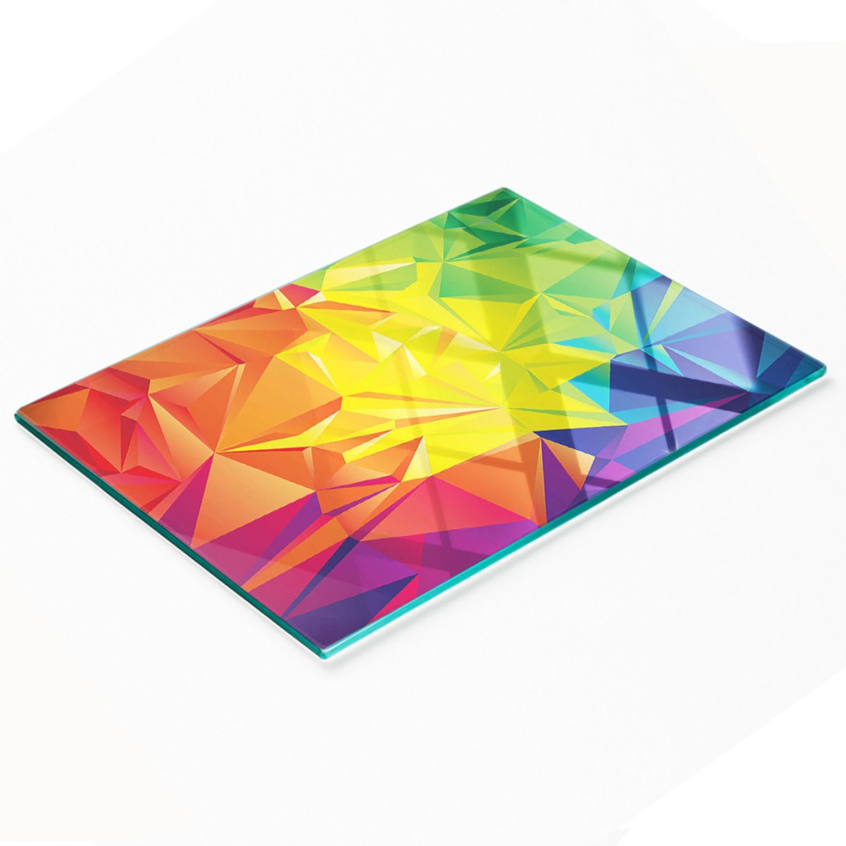 Keukenplank van gehard glas met decoratieve abstracte afbeeldingen, 80x52 cm