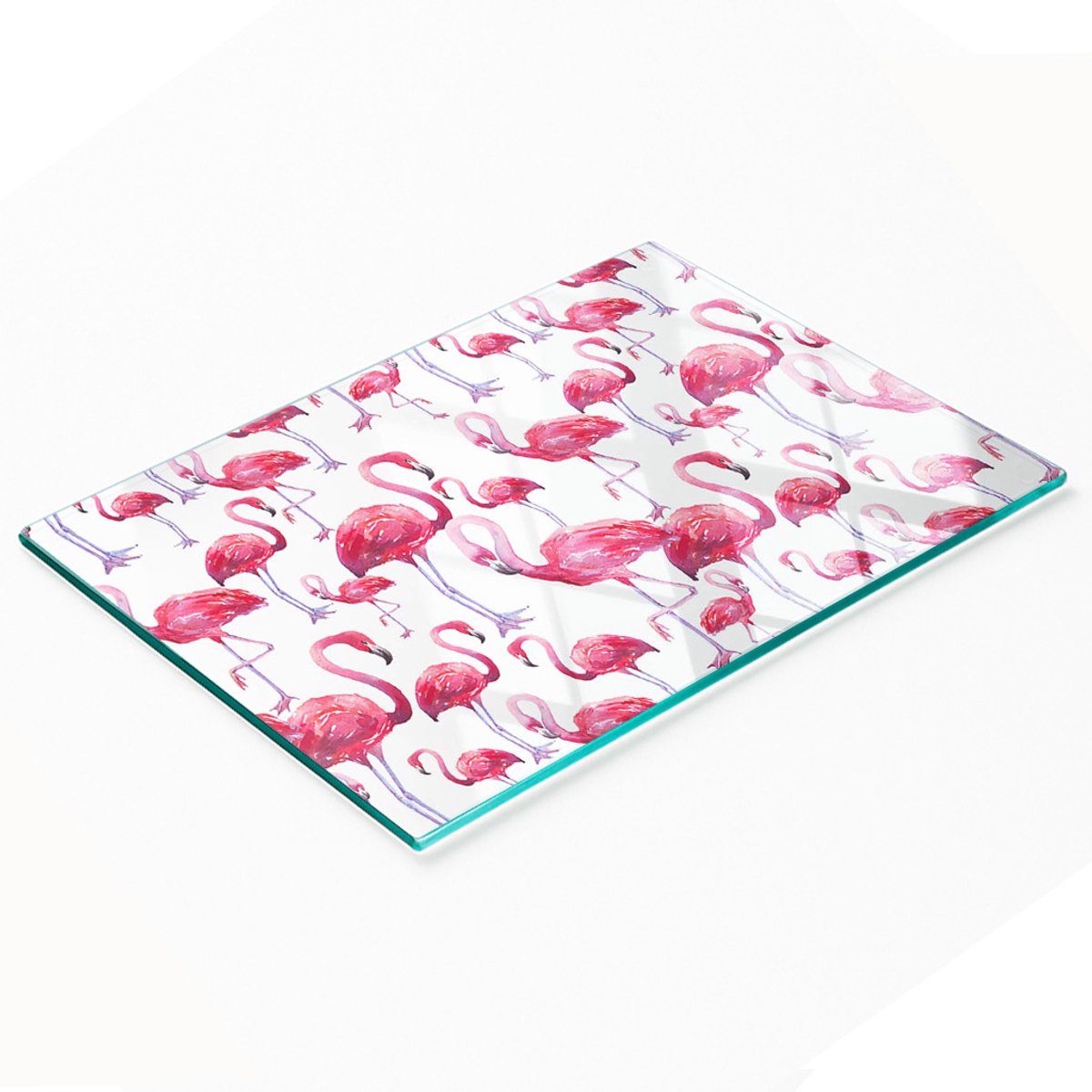Multifunctionele decoratieve snijplank voor de keuken, geharde flamingo's, 80x52 cm