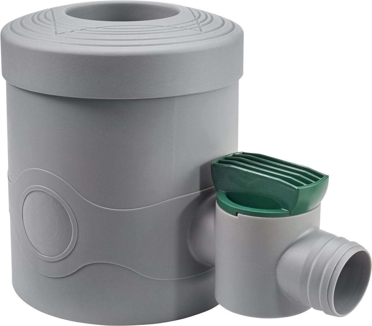 GARANTIA regencollector DN 68-100 met kraan grijs incl. filterinzet