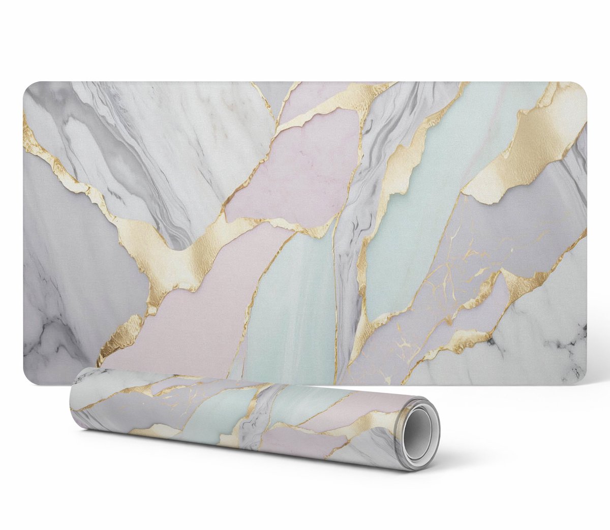 Universele beschermmat voor computerapparatuur, marmerpastelkleur, 90x45 cm