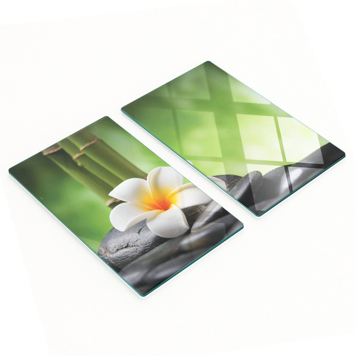 Geharde multifunctionele decoratieve glazen borden Flower Spa 2x30x52 cm