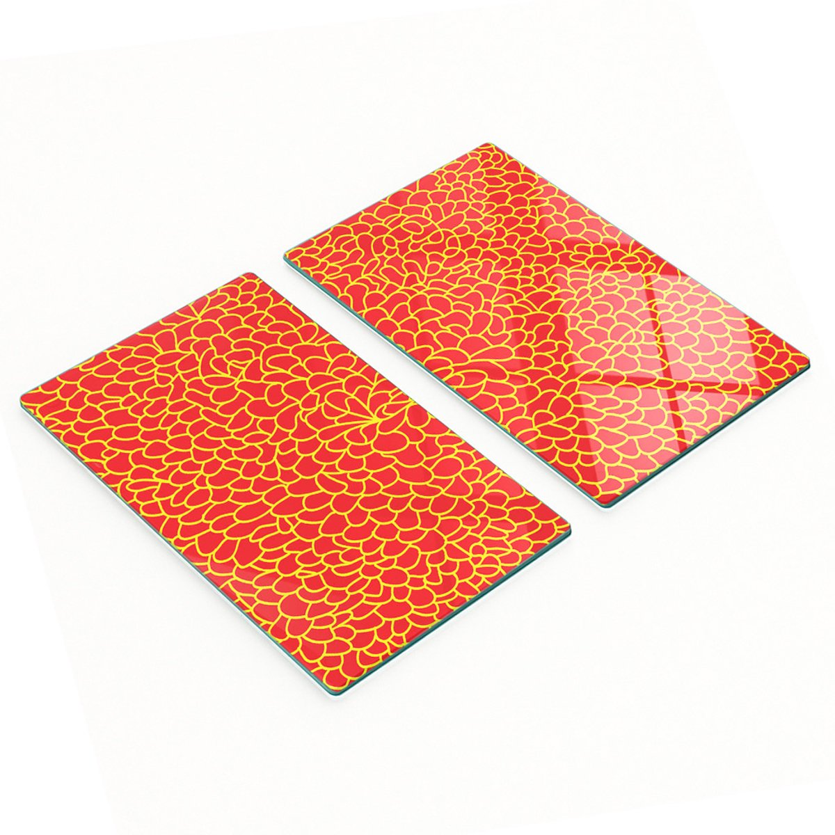 Set van snijplanken van gehard glas met lavapatroon, 2x30x52 cm