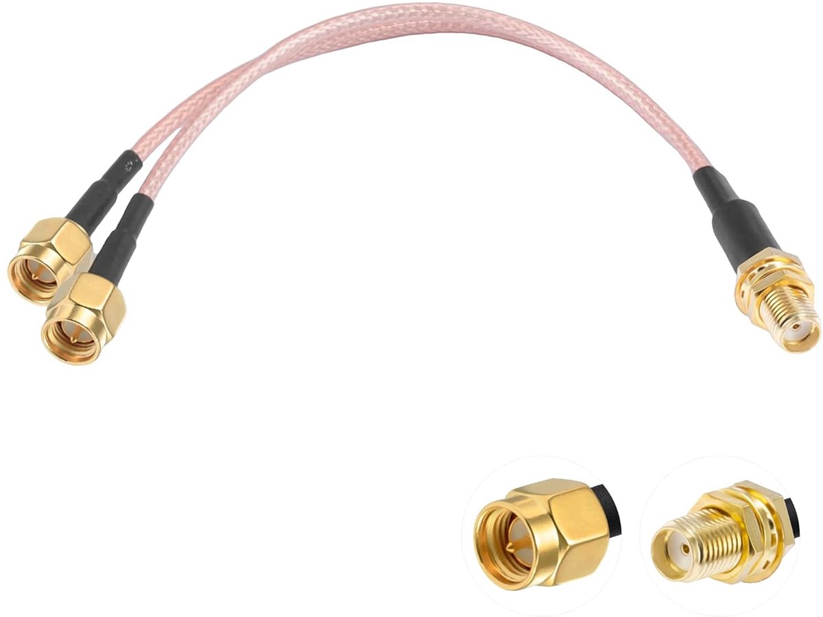 Splitterkabel - Antenne kabel - Signaal versterken - V-Type RG316 - 15 CM