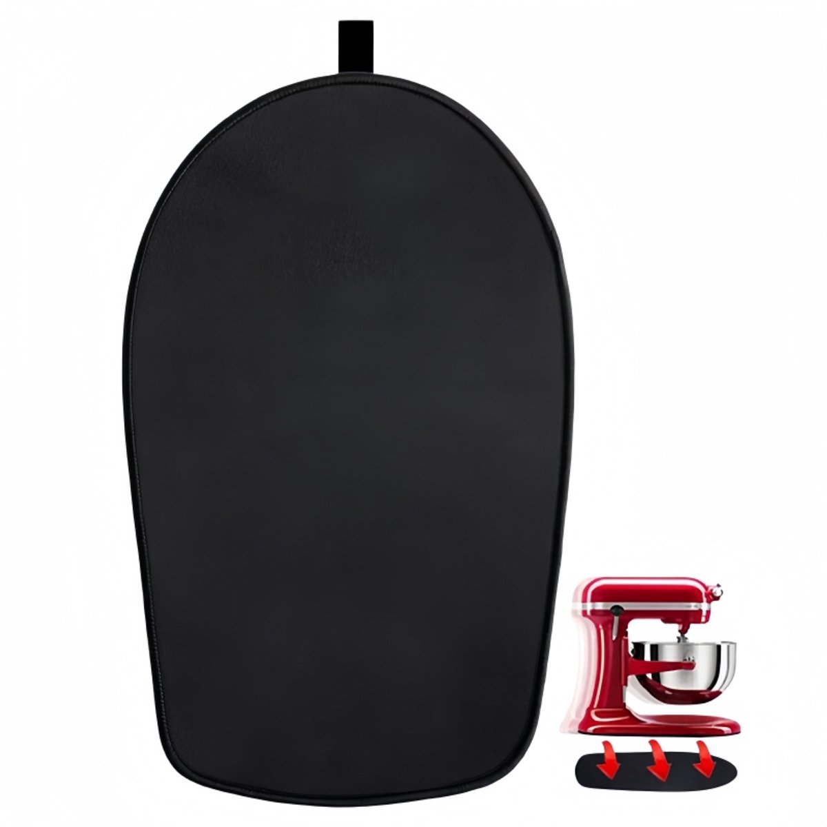Schuifmat voor staande mixer - hittebestendige mat voor keukenapparatuur - voor mixers van 4,5-5 liter - 34×20×3cm - zwart
