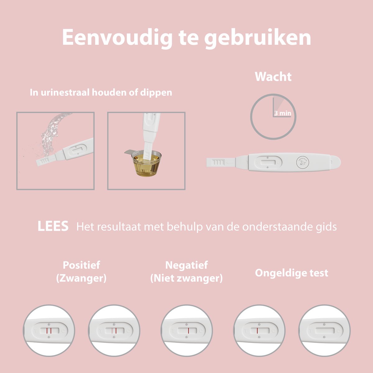Liefjes & Co Zwangerschapstest Midstream (10 stuks) – Extra Gevoelig – Zeer Betrouwbaar – foto 3