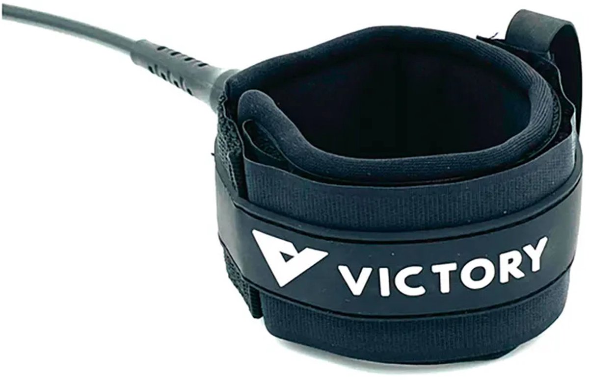 Victory 6´ Pro 7mm Stainless Steel Double Swivel Surflijn Zwart