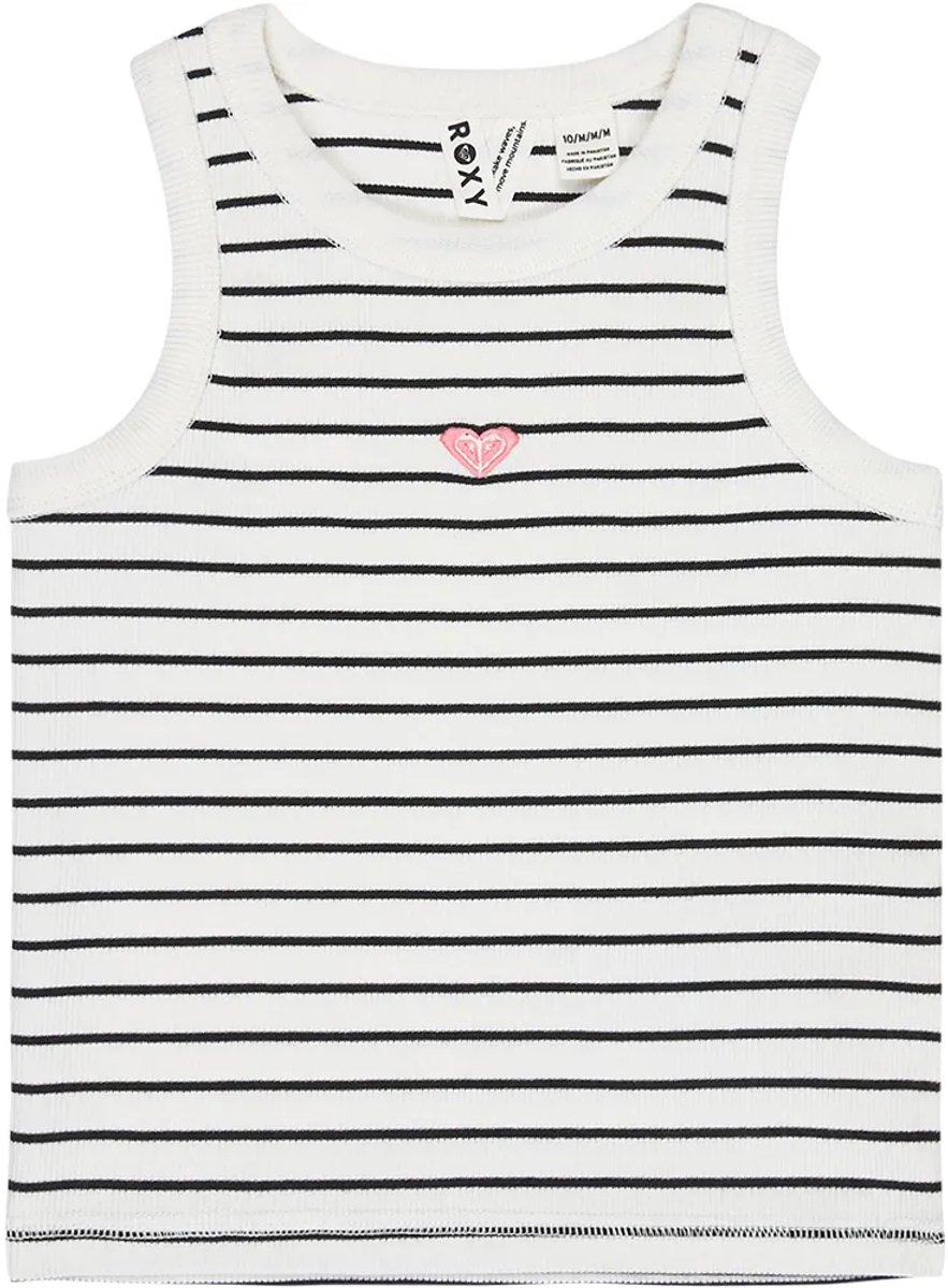 Roxy Iconic Days Rg Stripes Mouwloos T-shirt 16 Years Meisje Coconut Milk Dwn Line