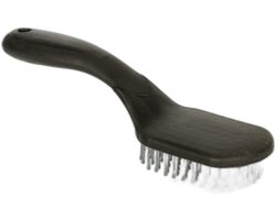 Paardenborstel - Manenborstel staartborstel - Vachtverzorging paard - Zachte reiniging massage - 24x12x7 cm - Zwart