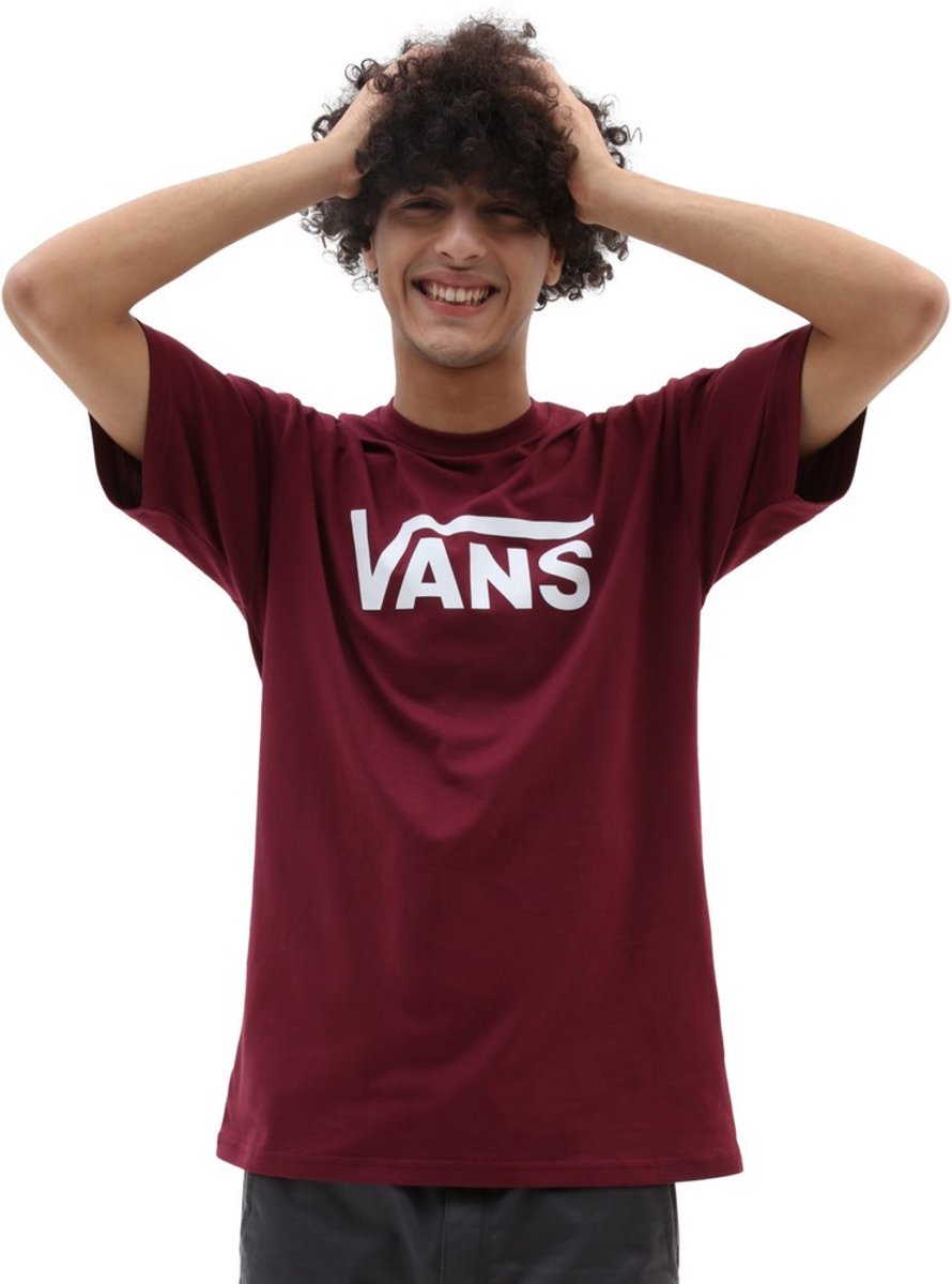 Vans Classic T-shirt Heren – Burgundy Wit