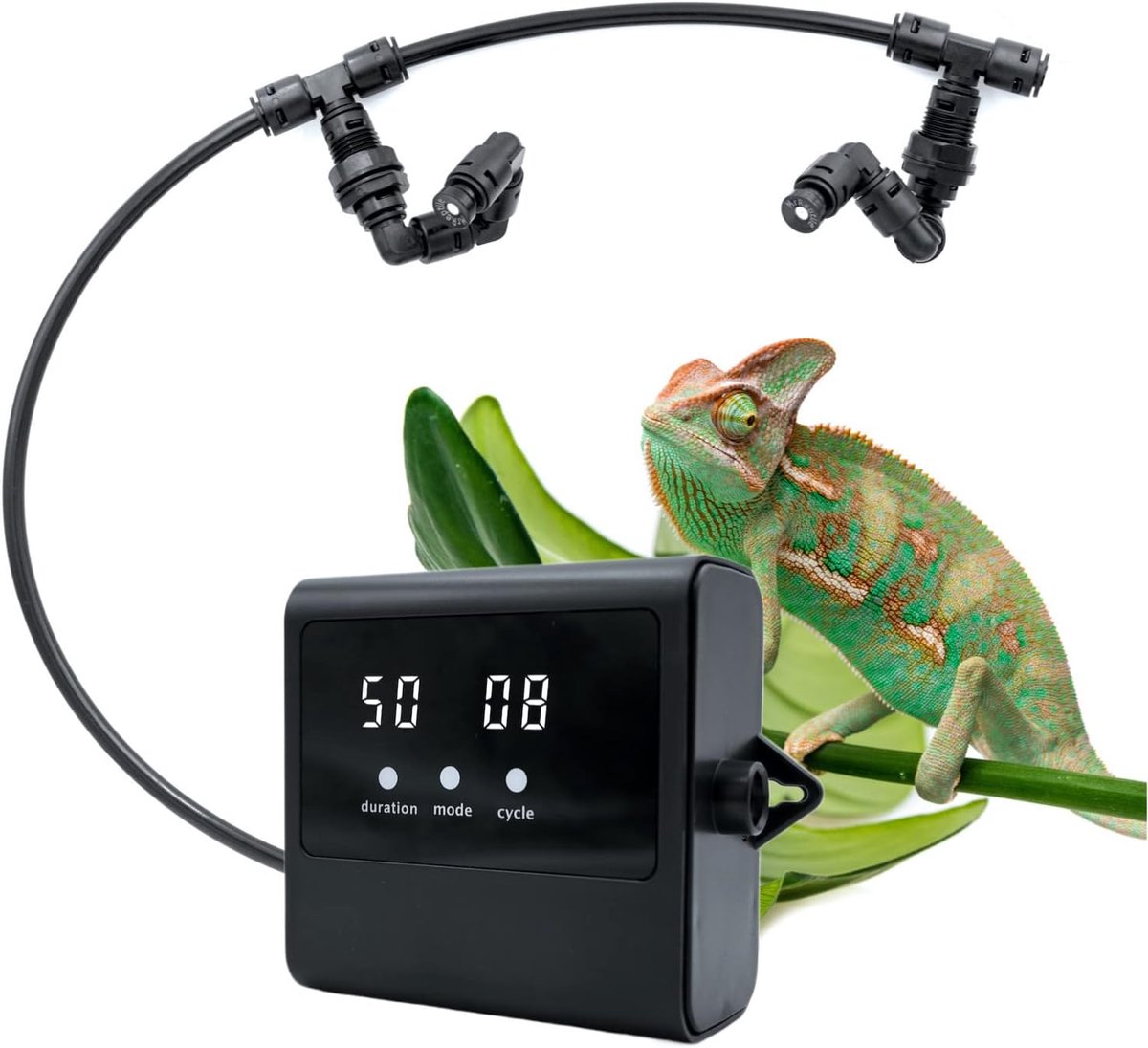 Automatische Luchtbevochtiger - Vernevelaar Terrarium - Reptielen Kamerplanten - Stille Timer Functie - 119x27x79mm - Zwart