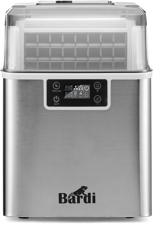 Bardi 3,2L Deluxe IJsblokjesmachine - Vierkante IJsblokmaker - LCD Display - 20Kg/24 uur. inclusief Thermosbeker en IJsschep- RVS van Merkloos — afbeelding 3