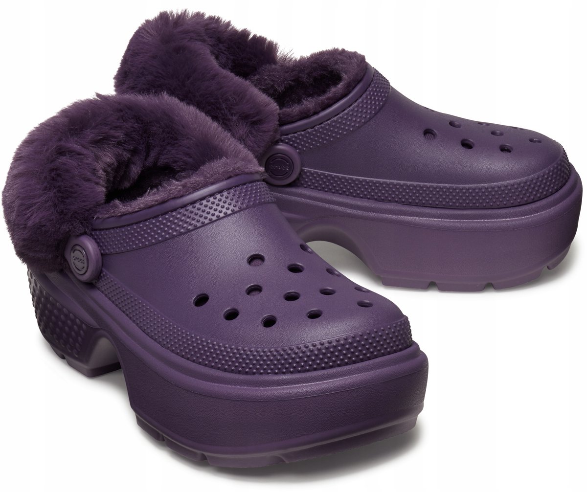 Crocs Stomp Serie - Gevoerde Klomp - Platform 42-43 - Dark Iris - Croslite™