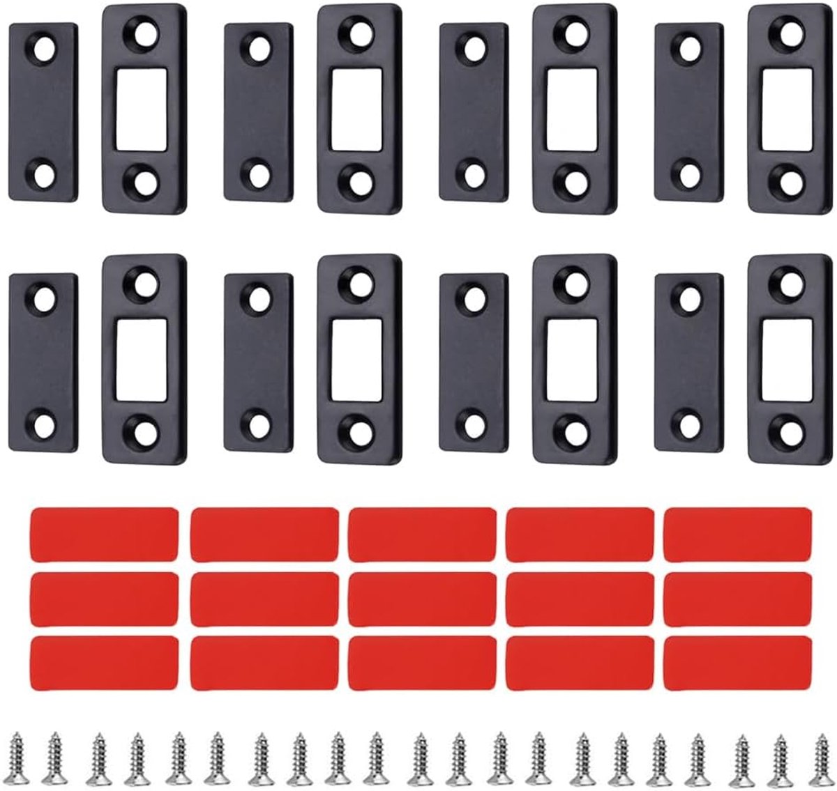 Magnetische Deurvangen - Kastmagneten Lade Sluitingen - Kasten Dicht Houden - Ultradun Zelfklevend - Set Van Acht - Zwart