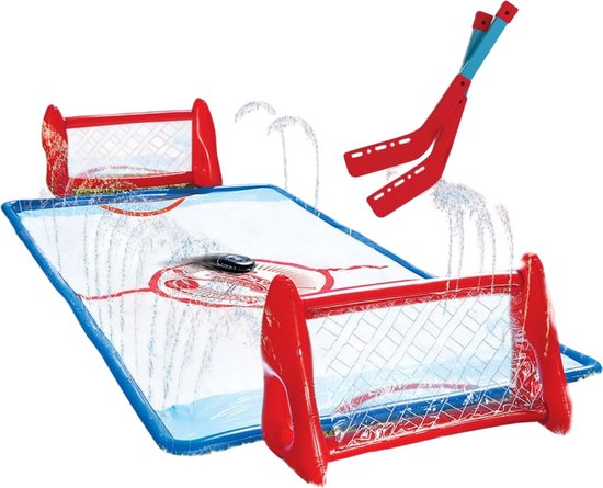WHAM-O Slip N Slide Set de hockey aquatique - 2 buts, crosses et palet gonflables