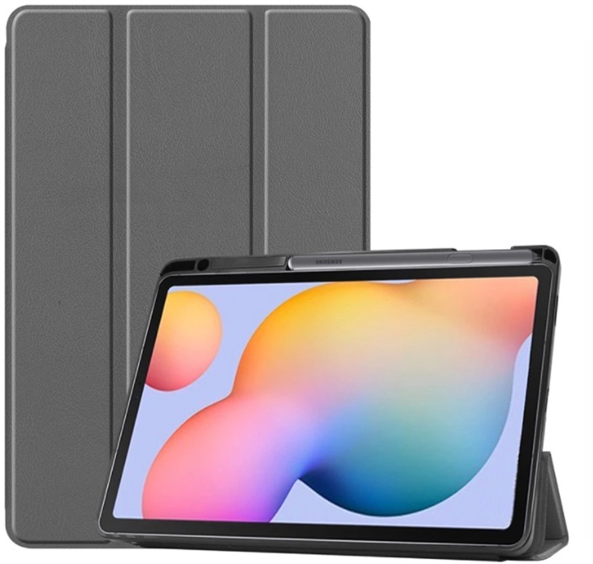 EtuiTab Serie - Tablethoes - Samsung Galaxy Tab S6 Lite - Grijs - Met Rysik-Houder