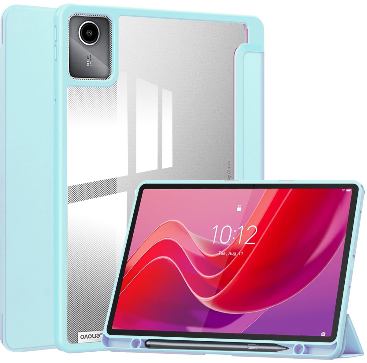 EtuiTab Clear Pencil - Tablethoes - Lenovo Tab M11/K11/K11E - Transparant - Met Rysikhouder