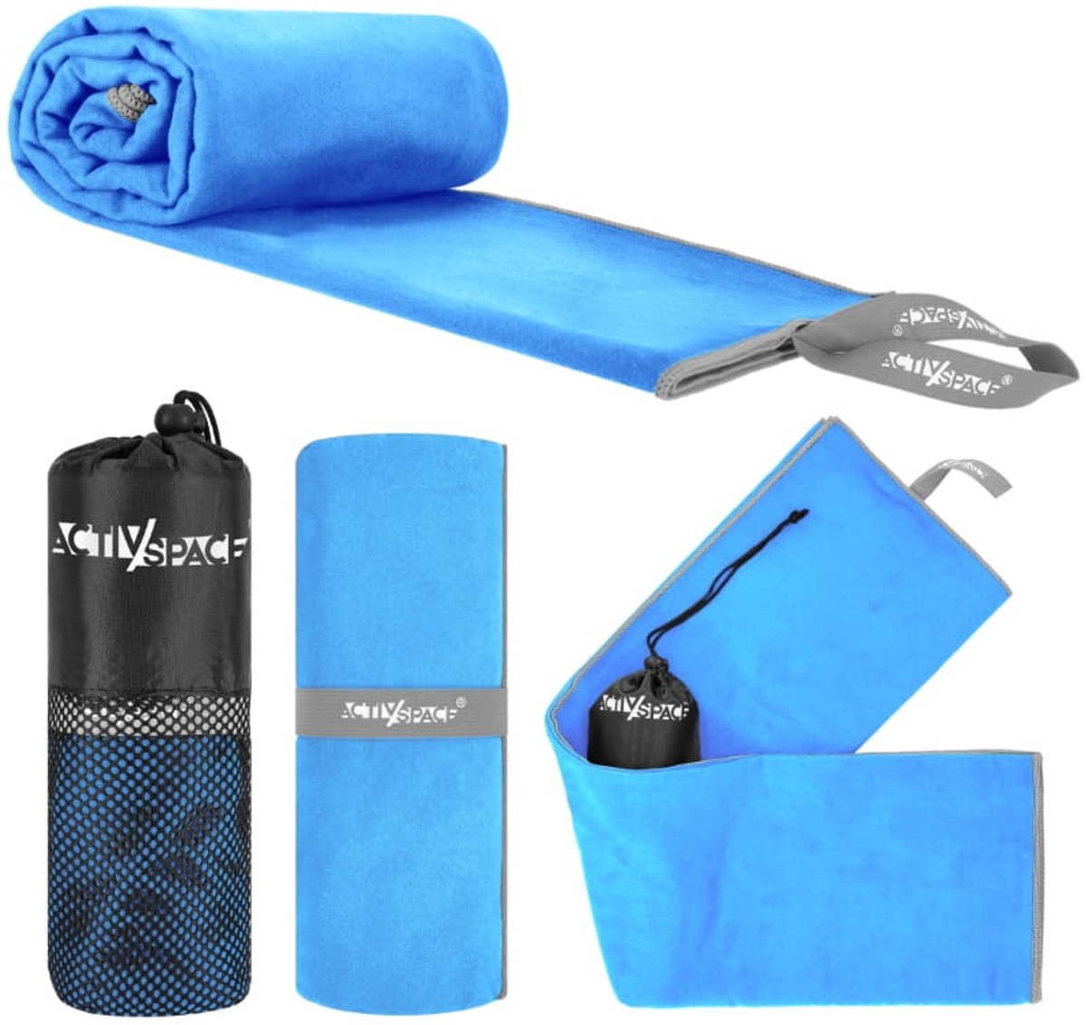 Activ Space - Sporthanddoek - Ręcznik Szybkoschnący - 180x90cm - Blauw