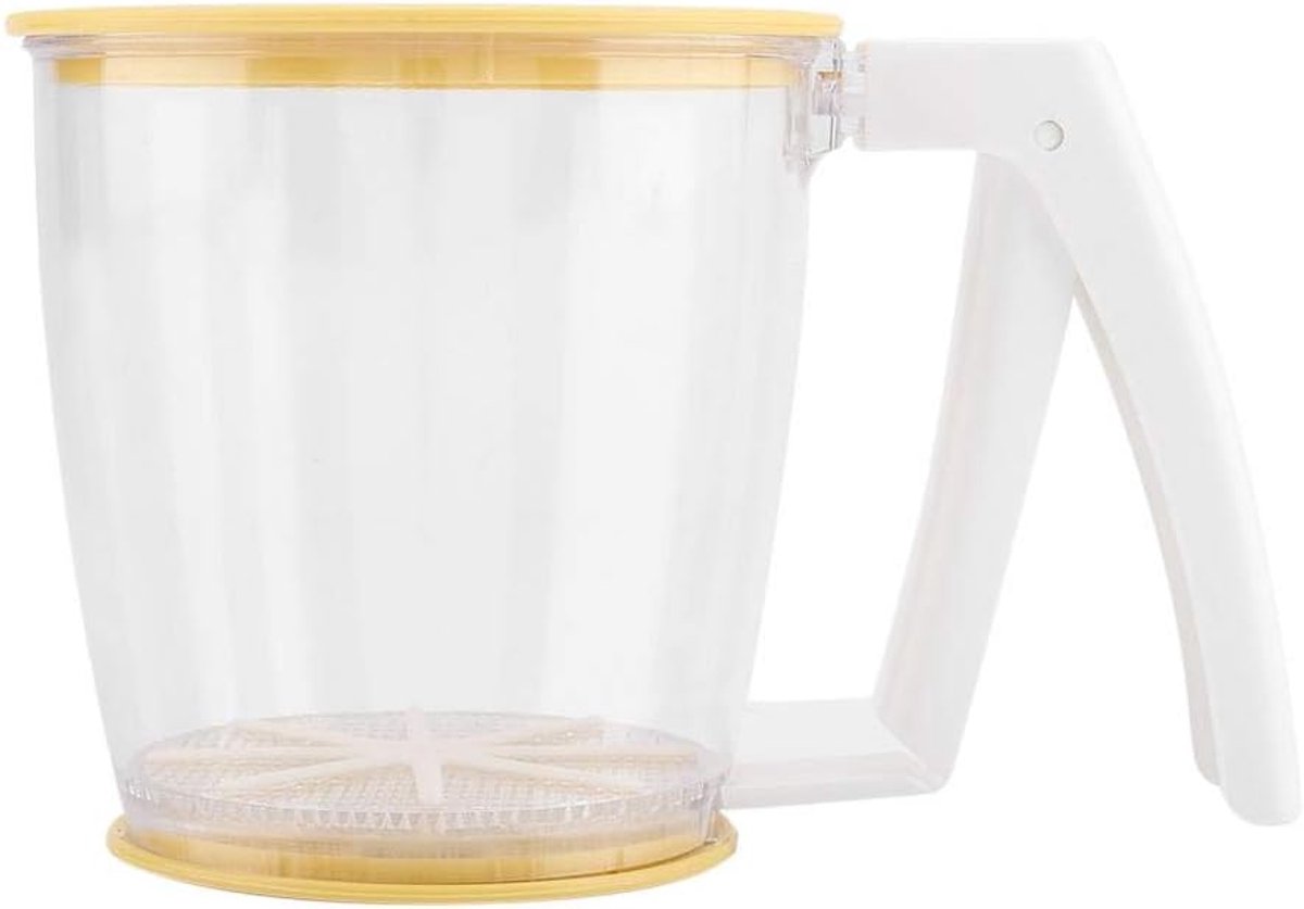 Meel Zeef - Bakkerij Zeef - Snel Bakken - Met Deksel - 16cm Hoog - Wit