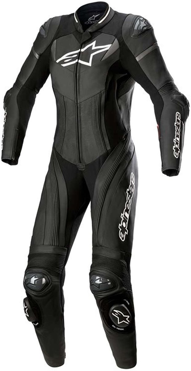 Alpinestars Stella Gp Plus 1Pc lederen pak Zwart Wit Metallic Grijs - Racepak