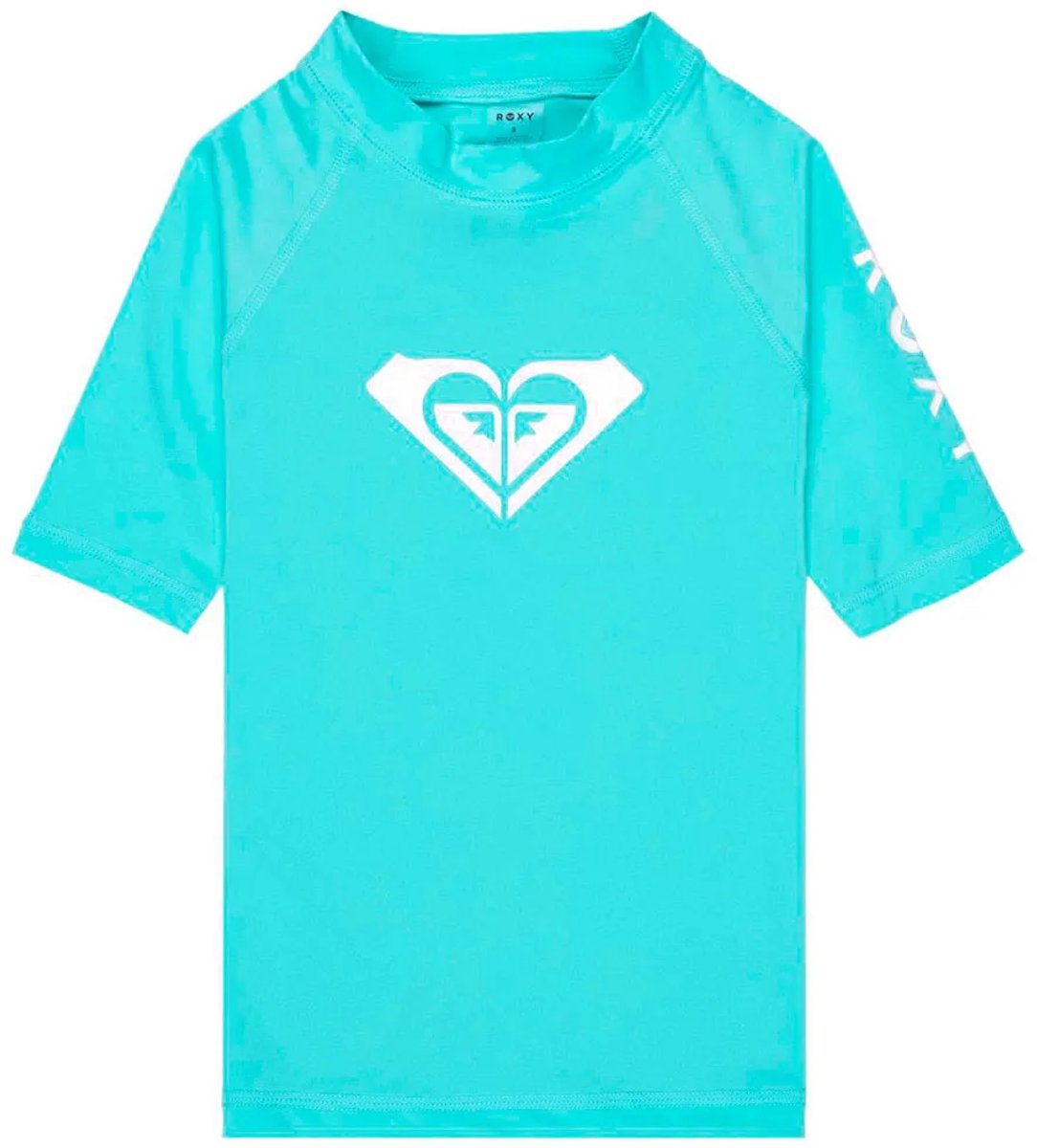 Roxy Erlwr03363 Whole Hearted Korte Mouw Rash Guard 4 Years Meisje Aqua Splash