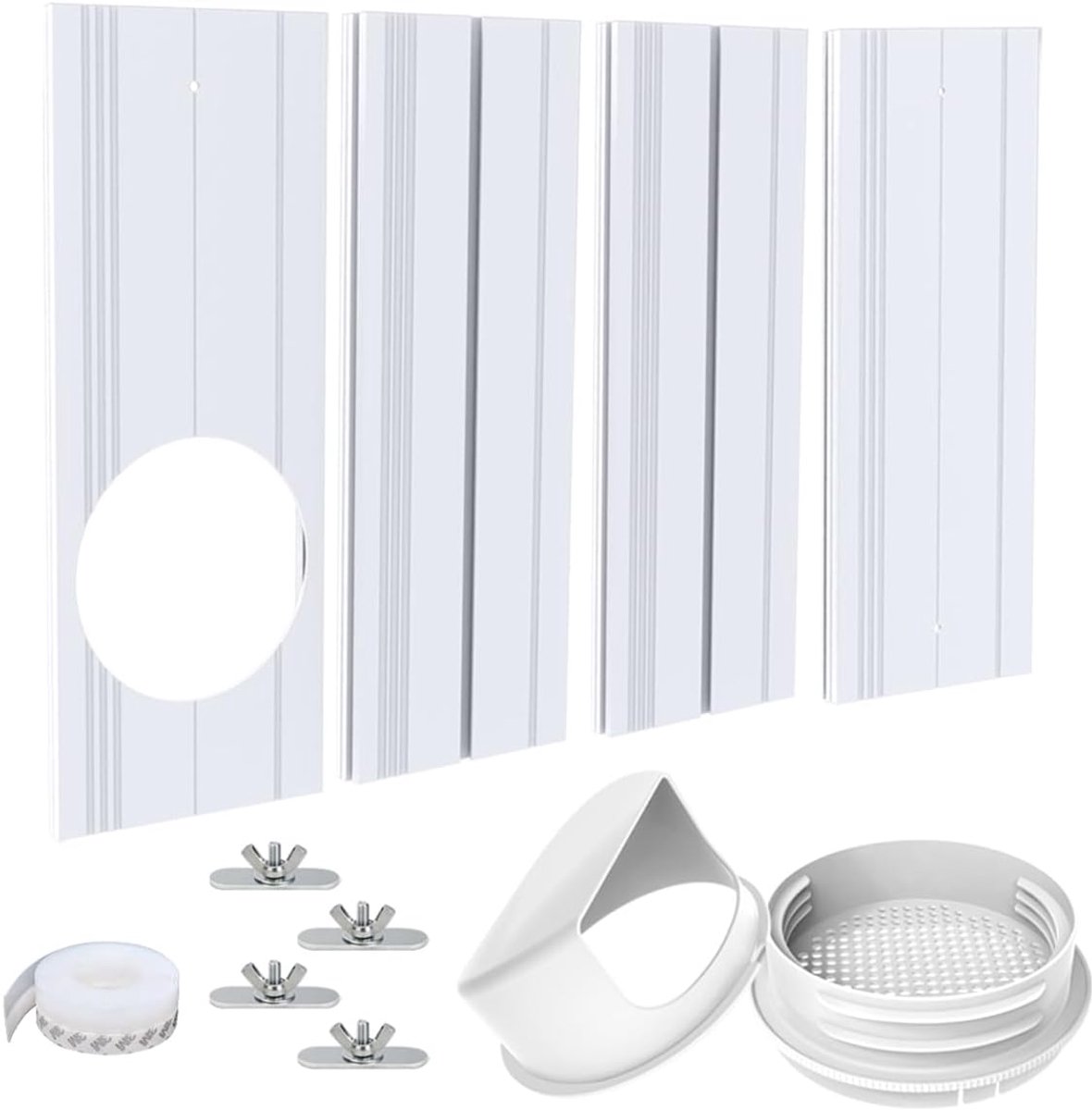 Draagbare Airco Kit - Ventilatie Set - Mobiele Airco - Verstelbare Lengte - 15cm Diameter - Wit