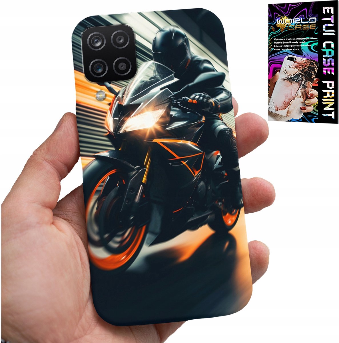 HOESJE VOOR SAMSUNG A12 / M12 - MOTORFIETS MOTORVENTILATOR MOTORFIETS + GLAS