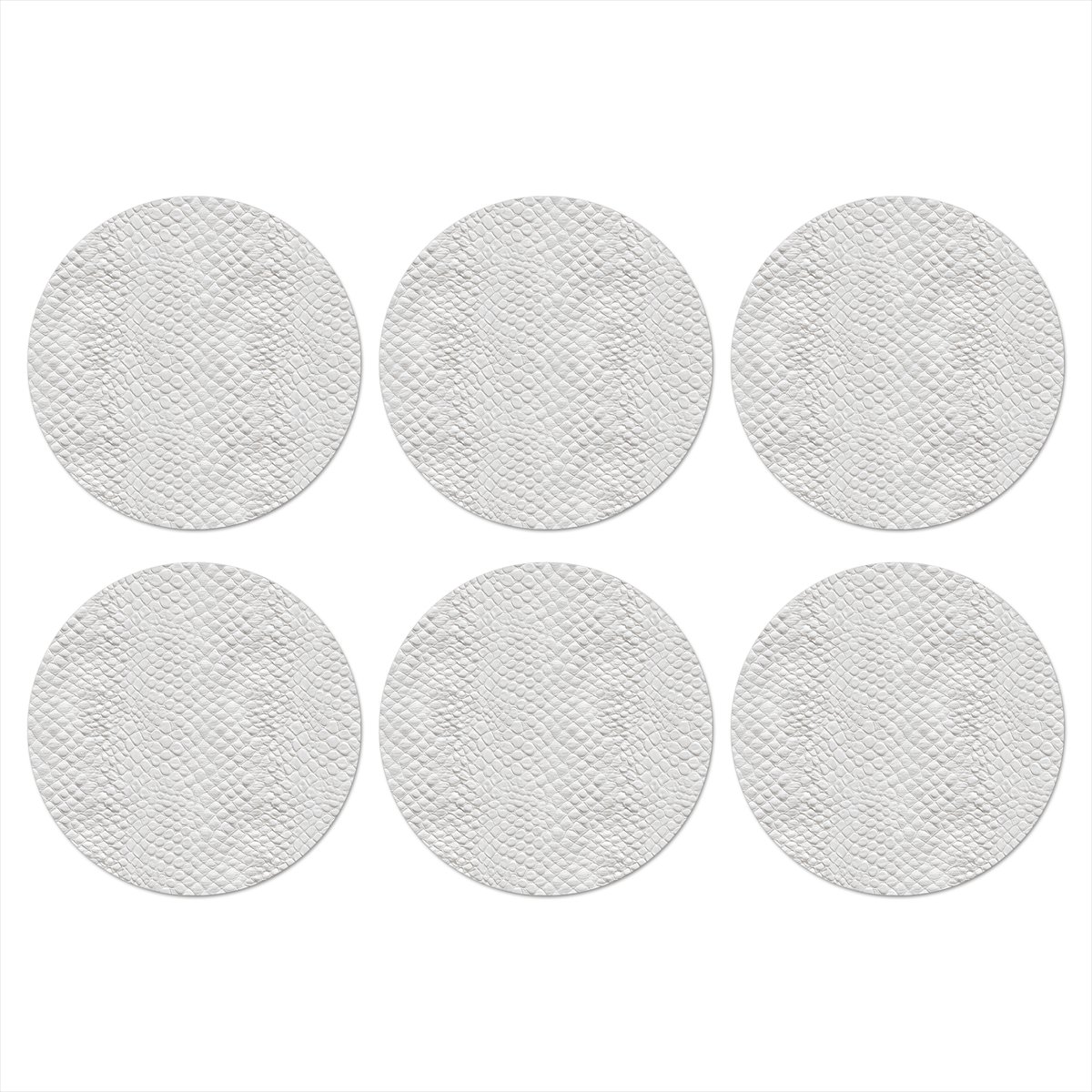 Onderzetters voor glazen - Rond - Slang - Patroon - Wit - 10x10 cm - Glasonderzetters - 6 stuks