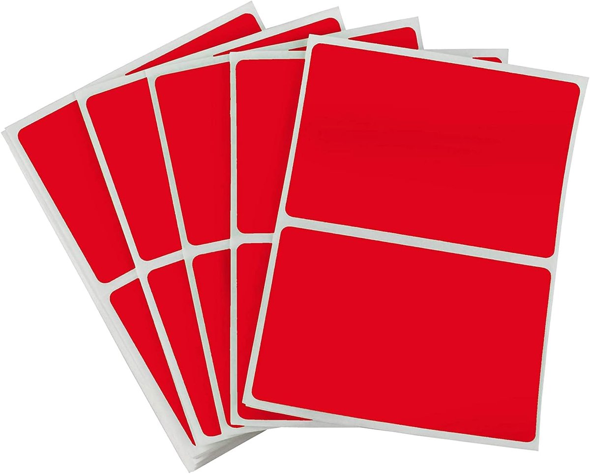 Kleurcode Labels - Inventaris Stickers - Project Organisatie - Permanente Lijm - 2x3 Inch - Rood