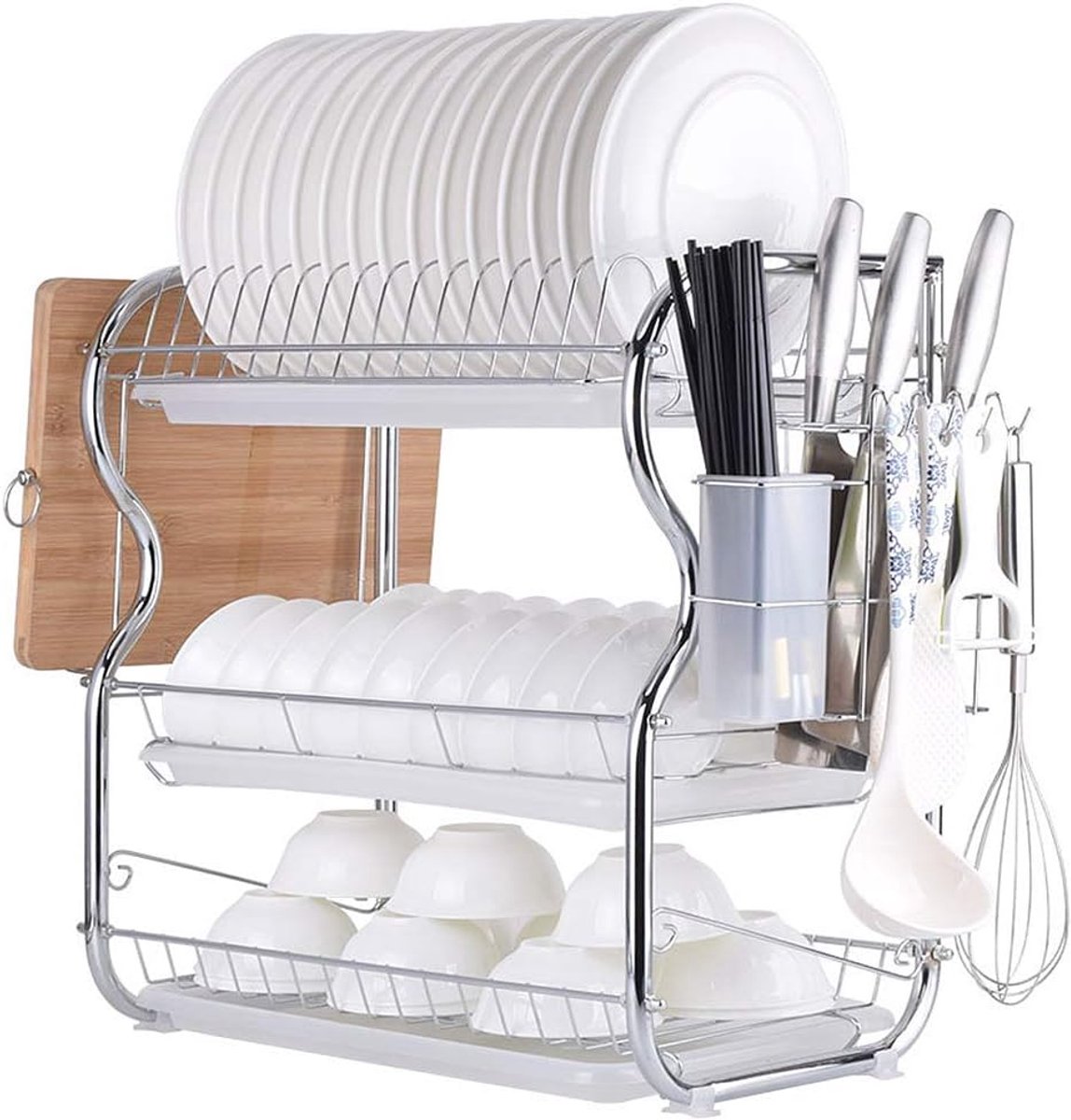 Afdruiprek Keuken - Droogrek Vaat - Keuken Organiseren - Roestvrij Staal - 42x25x44cm - Zilver