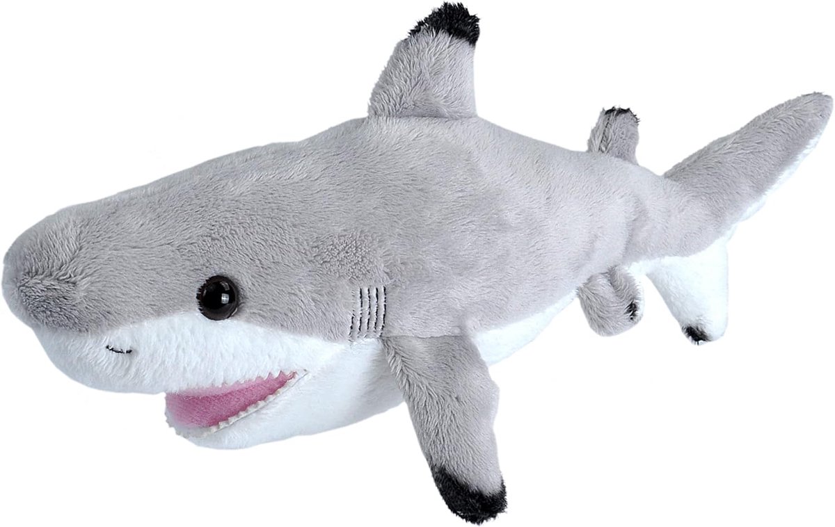 Pluche Haai - Knuffel Vis - Spelen Onderwijs - Wasbaar Materiaal - 11 Inch - Zwart