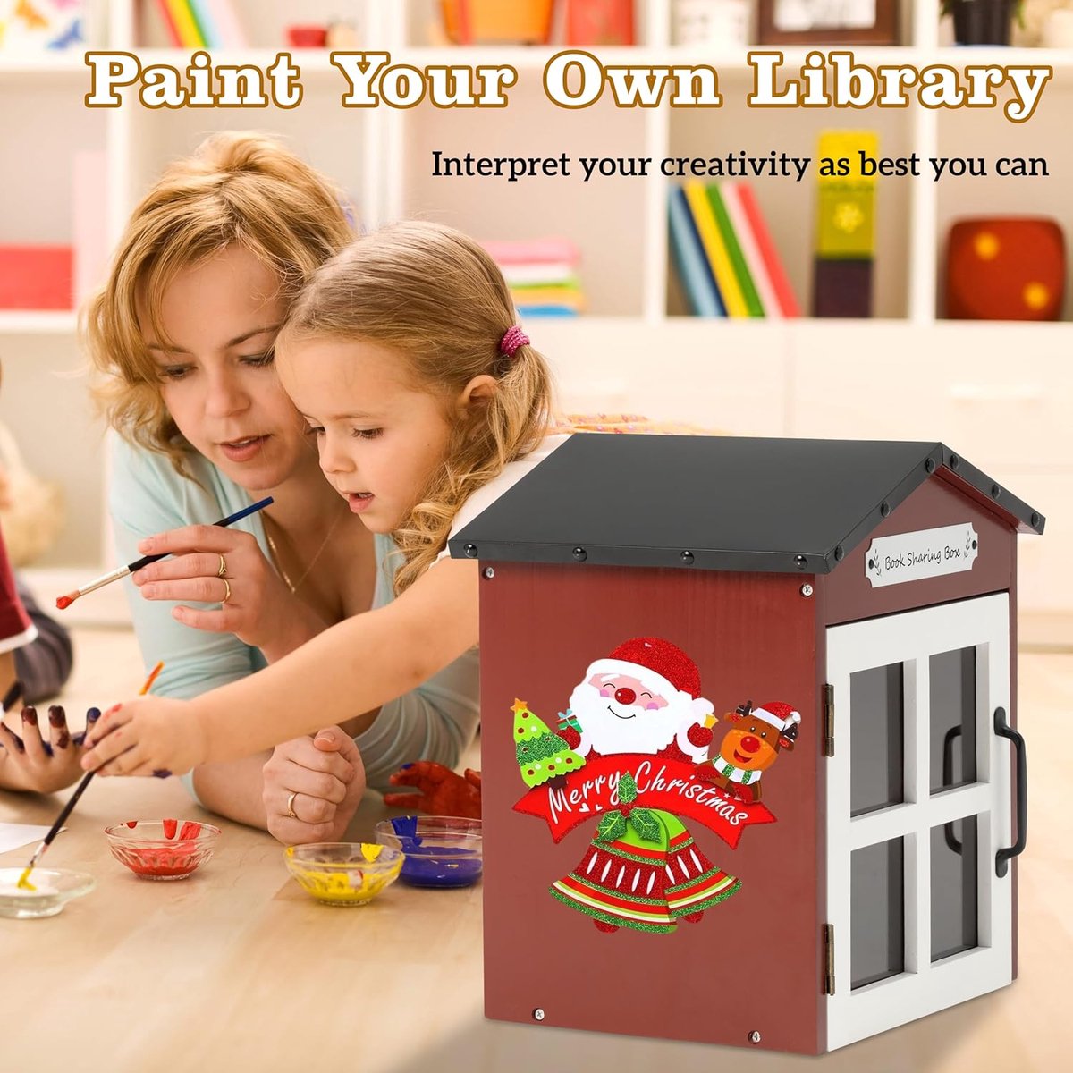 Boekenbibliotheek Buiten - Boekenkast Tuin - Boeken Delen - Waterdicht Dak - 43cm Hoog - Rood — cadeau in Cadeau-ideeën - foto 4
