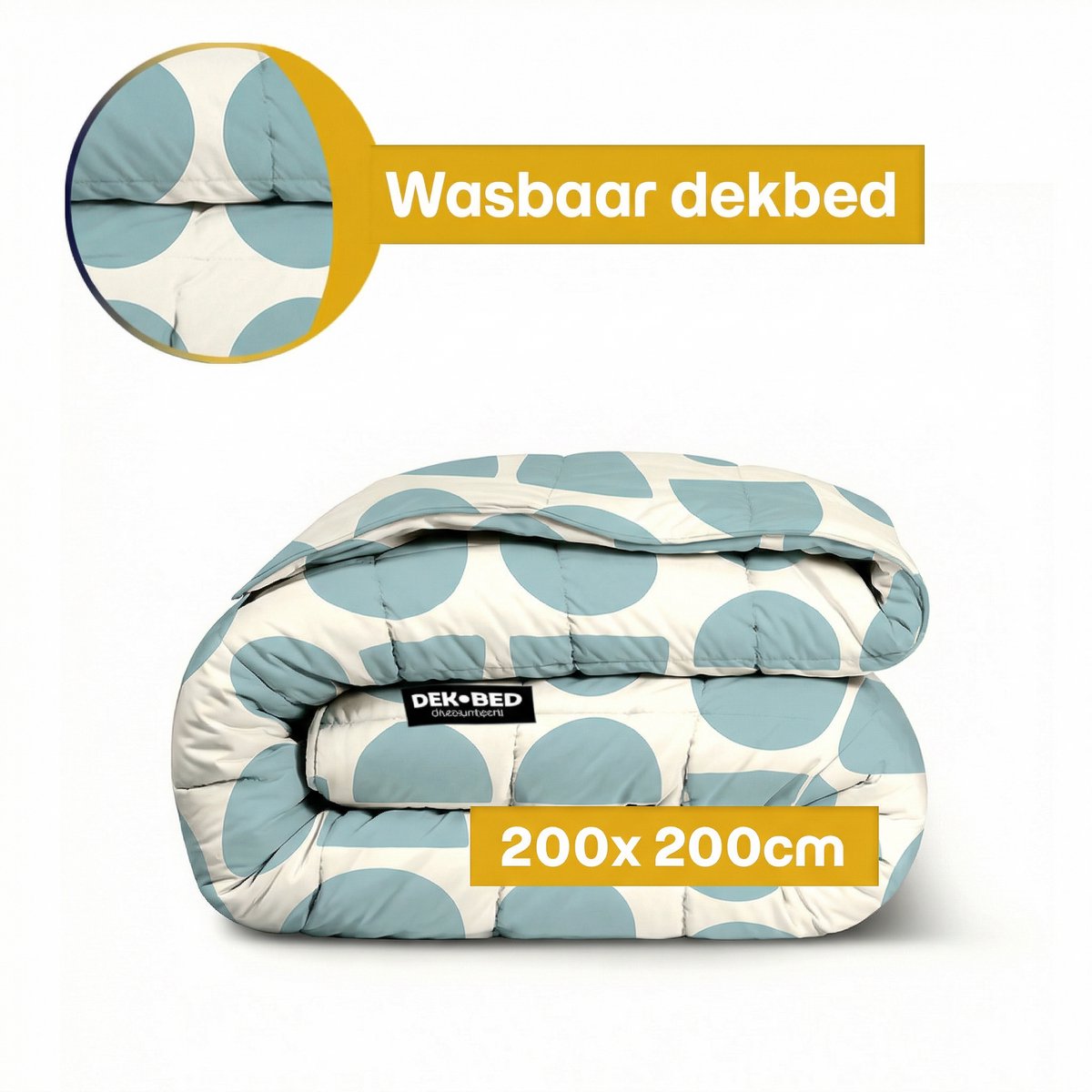 Dekbed-Discounter - Fresh and Co Dekbed Zonder Overtrek 200 x 200 cm - Wasbaar dekbed - Wasbaar op 40 graden - Verkoelend dekbed - Half Circles