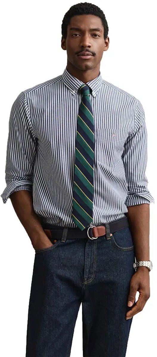 Gant blauw gestreept overhemd normale fit
