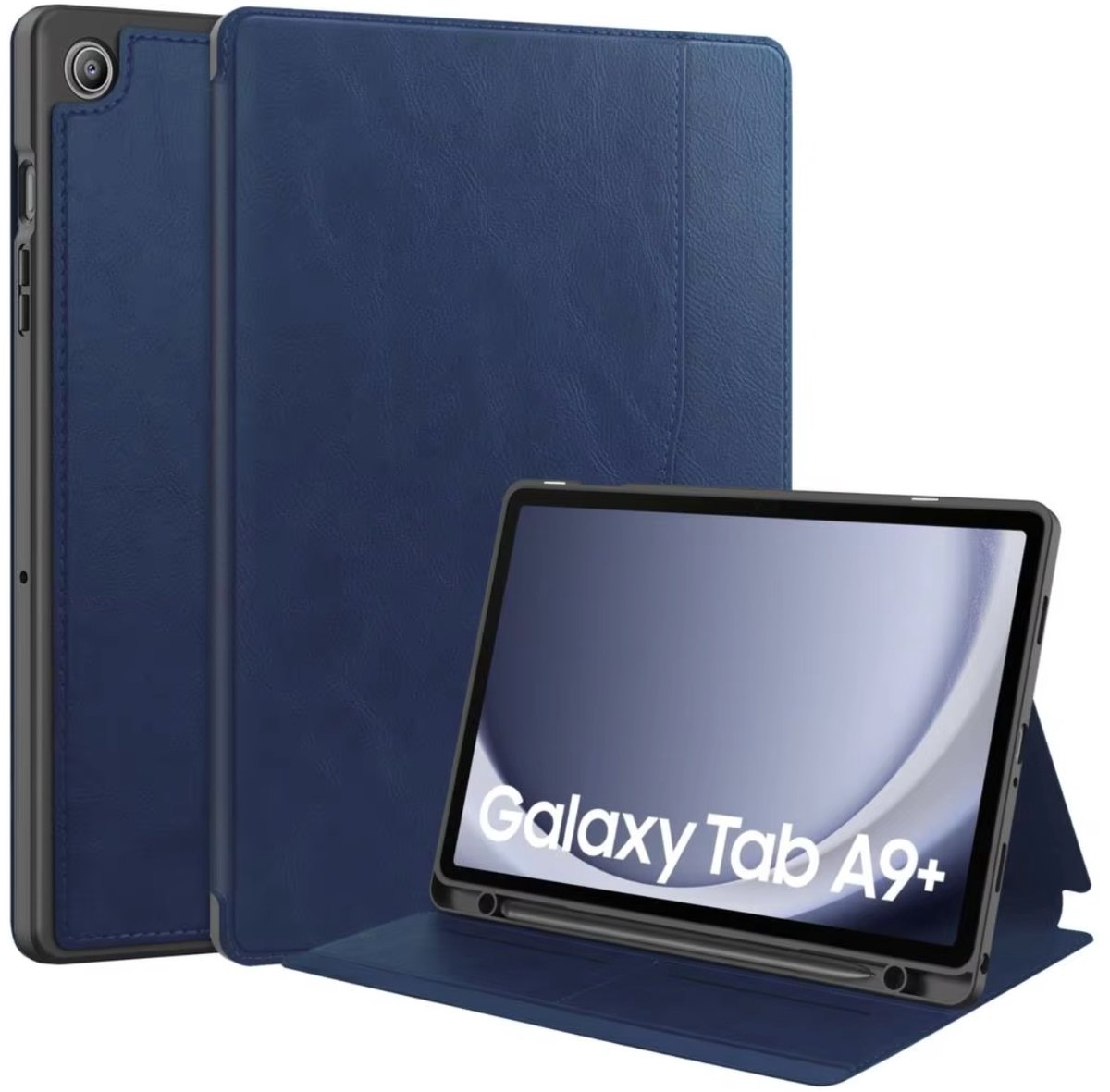 EtuiTab - Tablethoes - Samsung Galaxy Tab A9+ - Met Rysikhouder - Donkerblauw