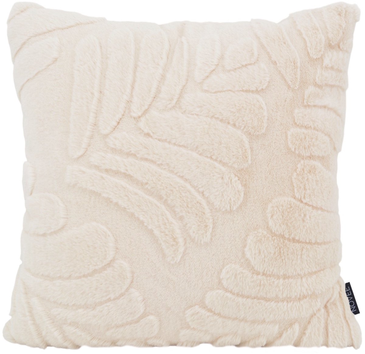 NOVÉE Sierkussen Furry Leaves Ecru | 45 x 45 cm | Polyester