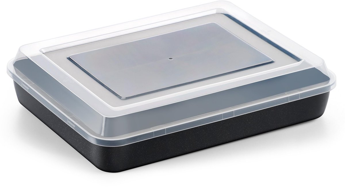 Baking Tray - RVS met Airtight Deksel - Rectangulaire Ovenplaat 23.5x18x5 cm