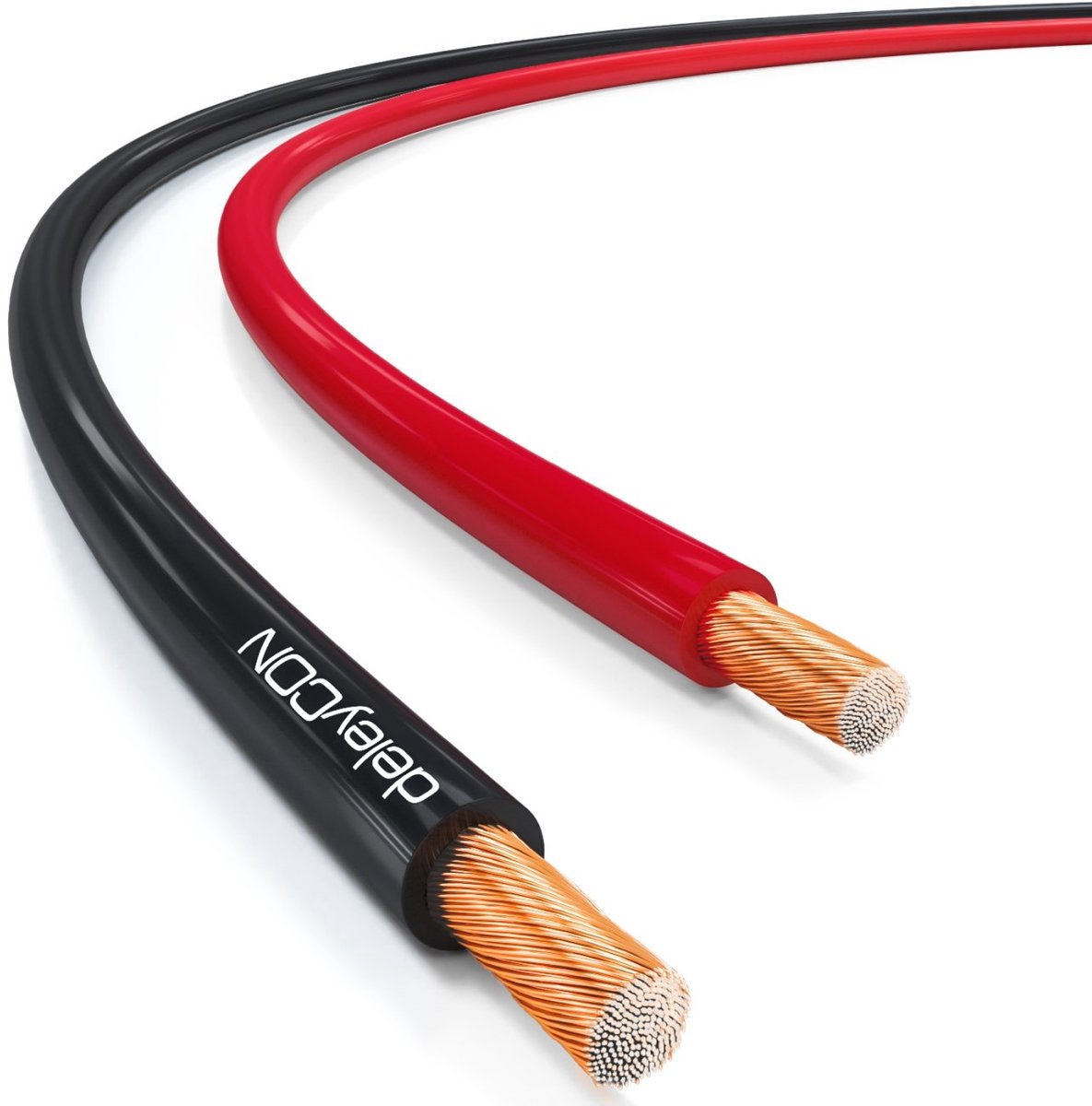 Luidsprekerkabel - Boxkabel - Hifi Geluid - Polariteitsmarkering - 50 Meter 2.5mm² - Zwart Rood